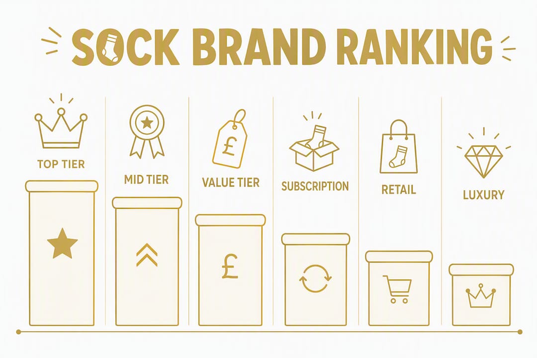Infographic ranking sock brands by category
