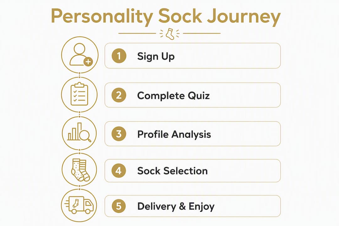 Infographic showing personality-based sock service process