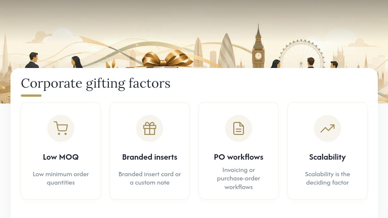 Diagram of corporate gifting scalability components