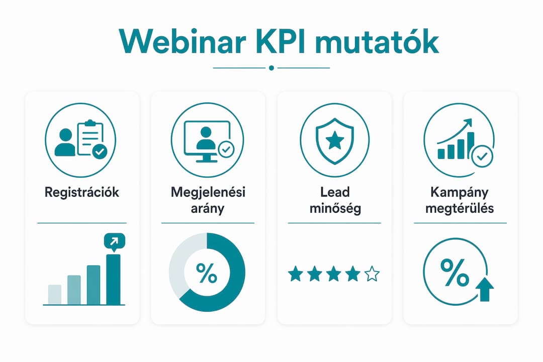 Infografika a legfontosabb SaaS webinar marketing mutatókról