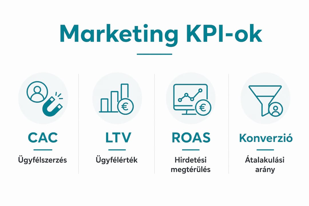 Infografika a marketing legfontosabb teljesítménymutatóiról