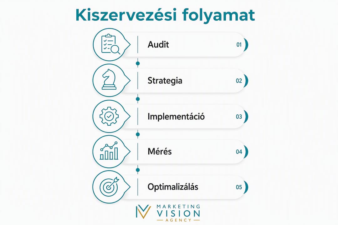 Infografika: így épül fel egy kiszervezett marketing stratégia lépésről lépésre