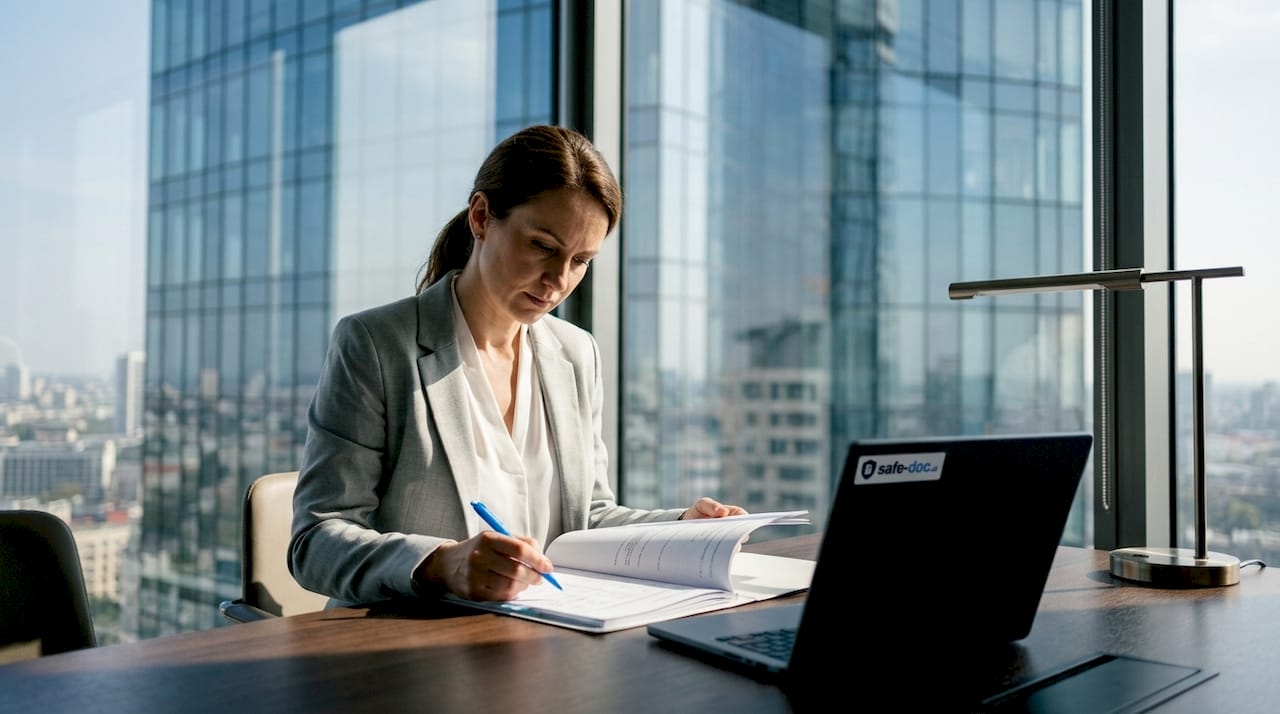 An accounting expert analyzing sensitive information.