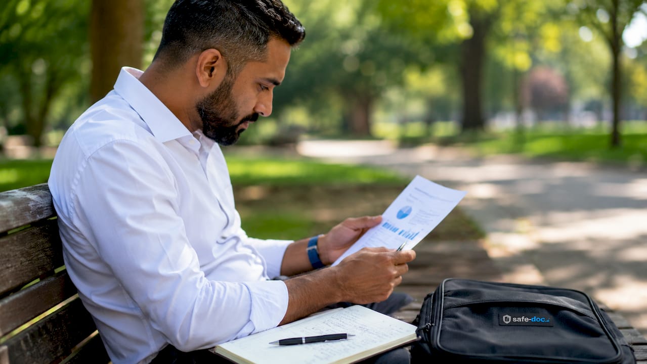Des mains examinant des informations financières confidentielles
