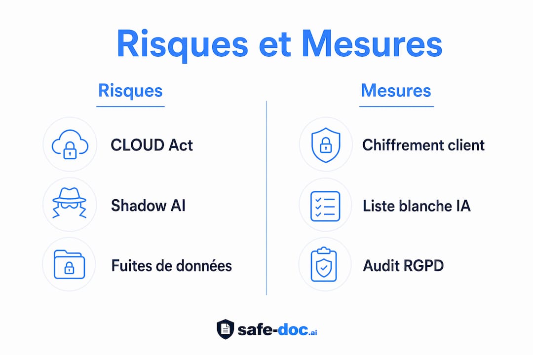 Infographic: overview of legal risks linked to the cloud and solutions to protect against them