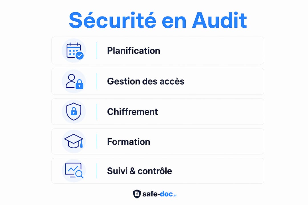 Visual illustrating the main stages of security during an audit