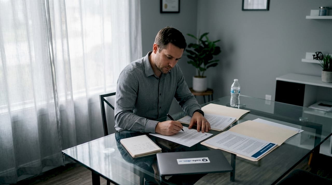 A consultant analyzing security files