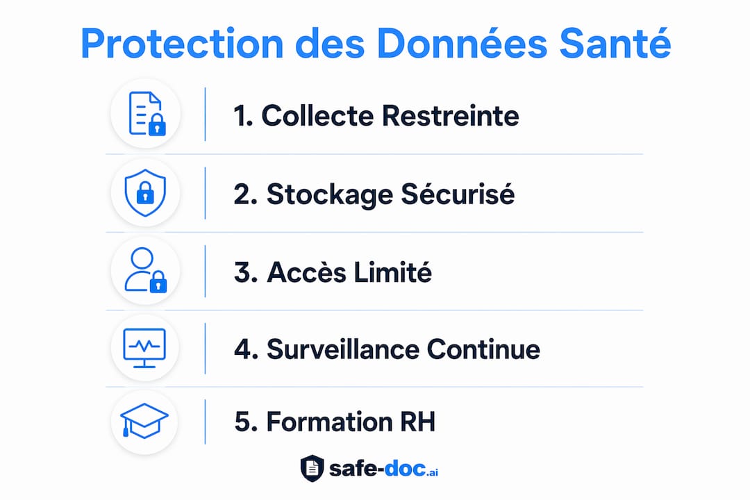 Discover in pictures the main steps to ensure the security of health data.
