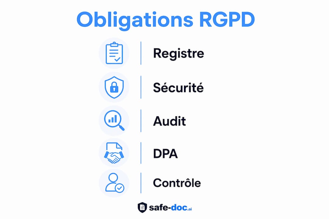 Summary visual of the main GDPR requirements to be respected when using artificial intelligence
