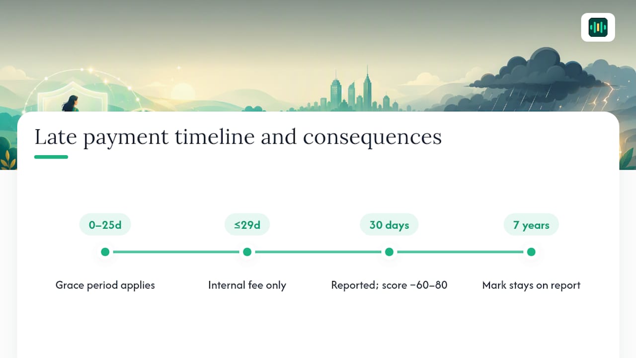 Timeline of late payment credit consequences