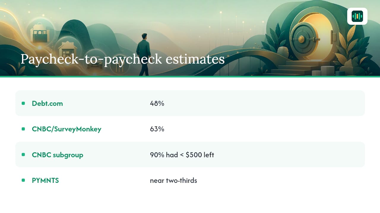 Comparison of paycheck-to-paycheck survey figures