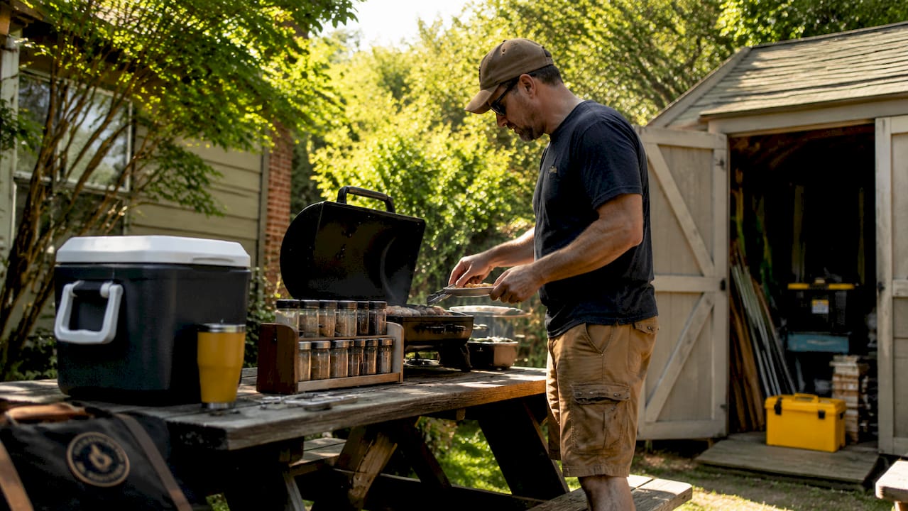 Homeowner uses temporary kitchenette during renovations