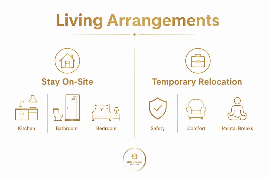 Infographic showing stay on-site vs temporary relocation