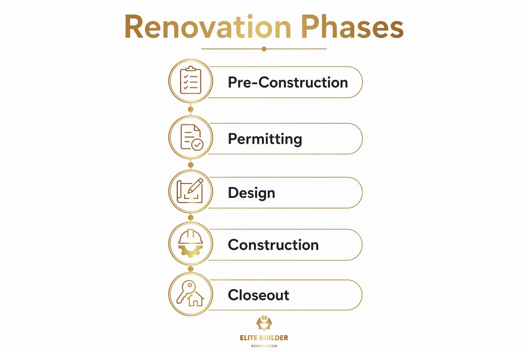 Infographic showing commercial renovation phases