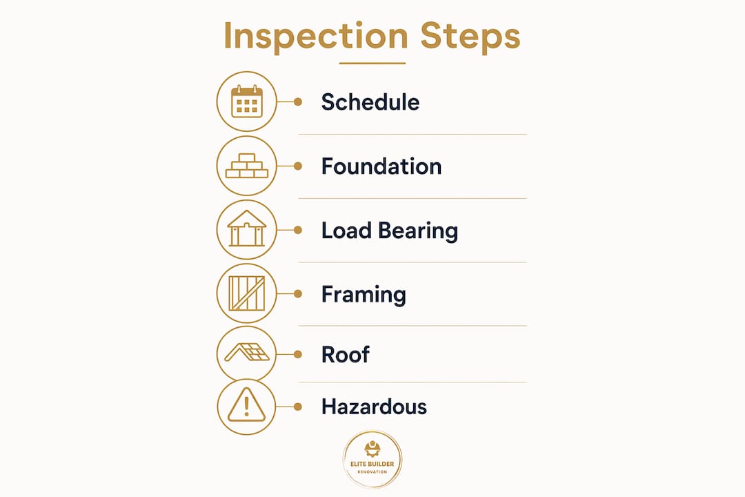 Infographic showing steps of structural inspection