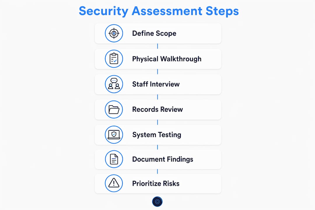 Infographic showing step-by-step security assessment process