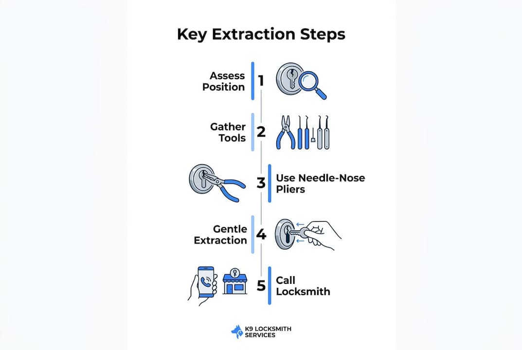 Infographic showing step-by-step key extraction process