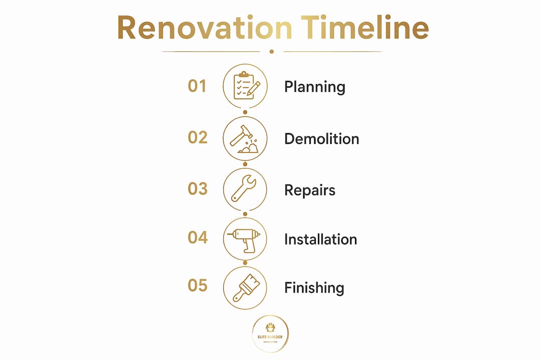 Infographic illustrating home renovation phases