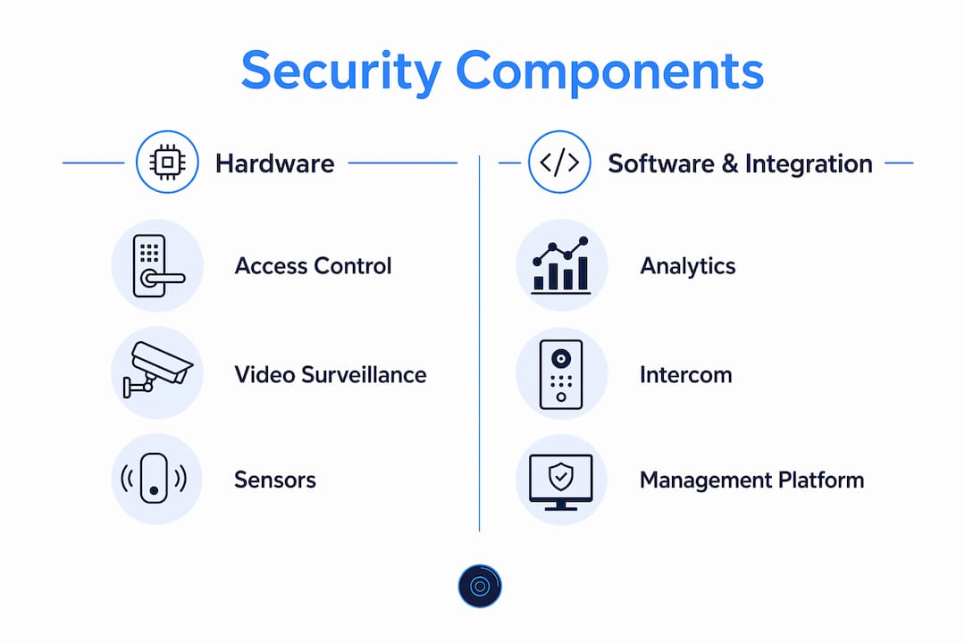 Infographic illustrating security system components