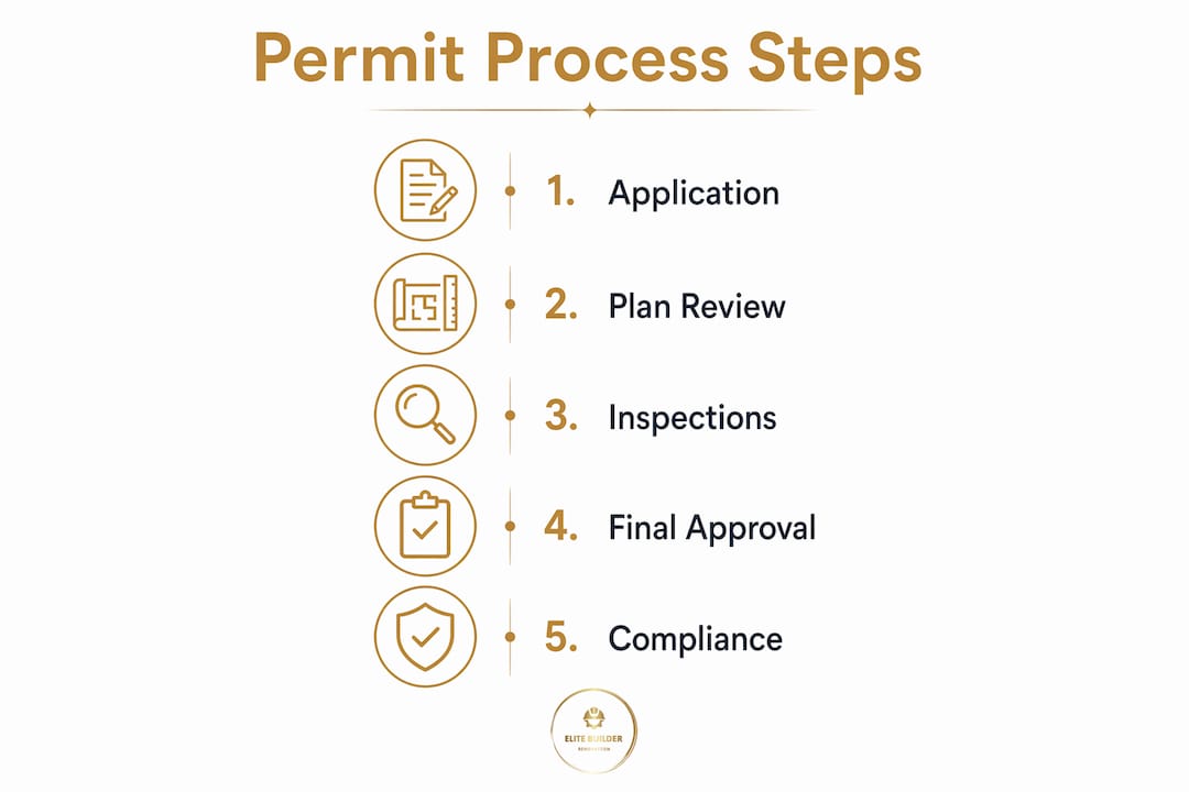 Infographic showing remodeling permit process steps