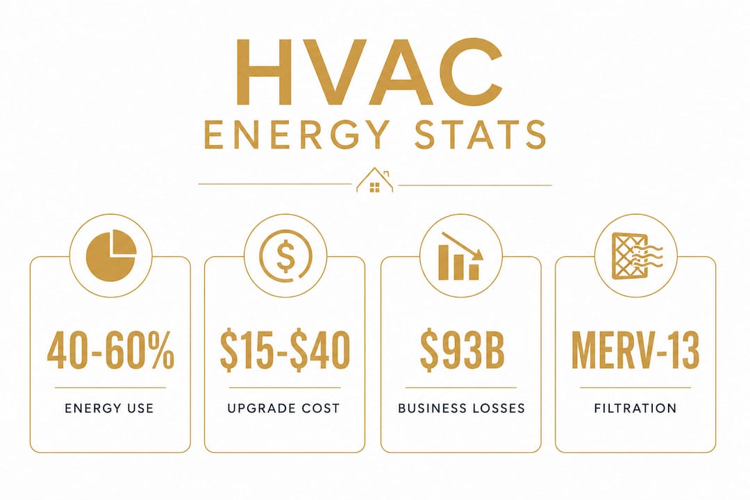 Infographic showing key HVAC statistics