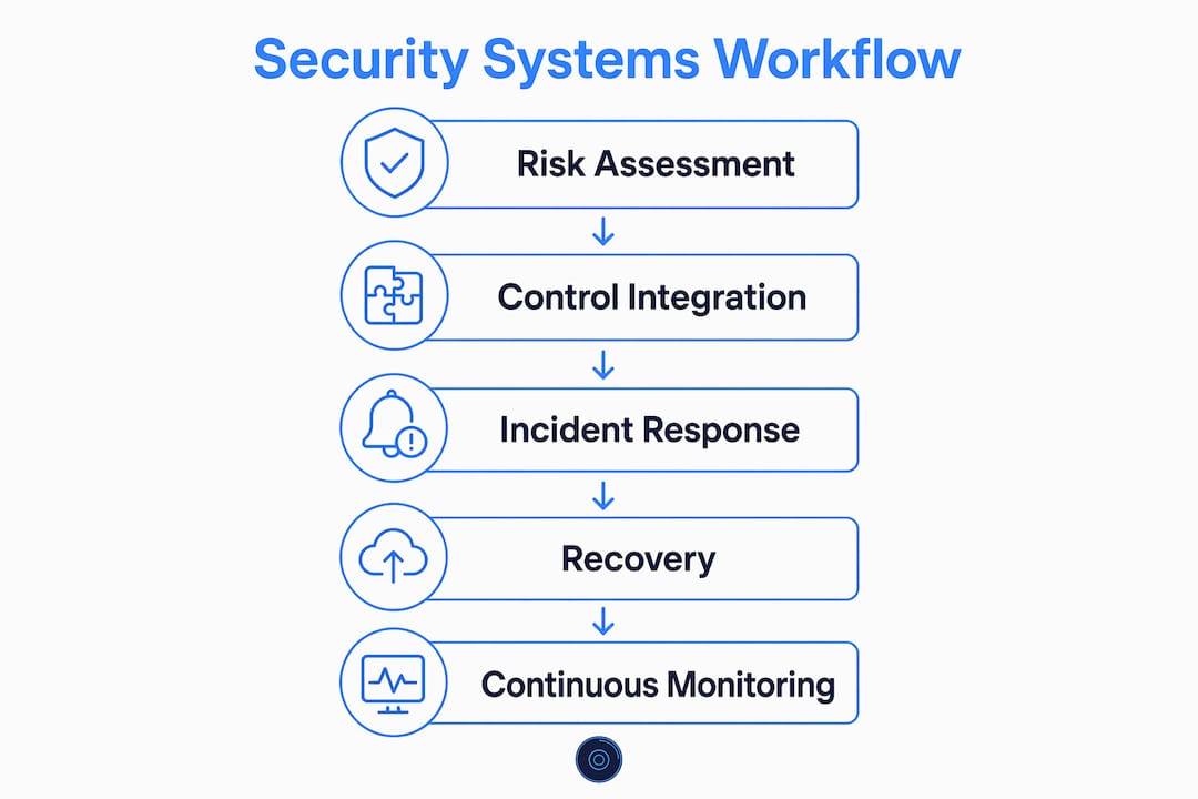 Infographic showing security systems role in business continuity