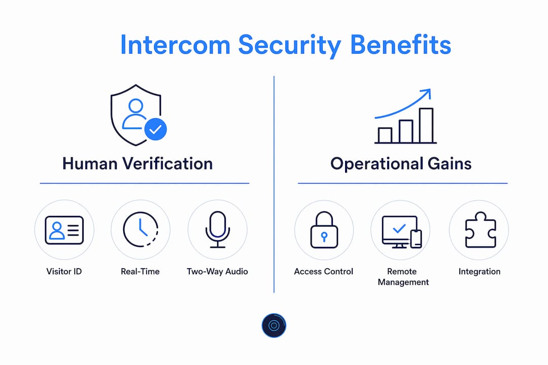 Infographic showing benefits of building intercom systems