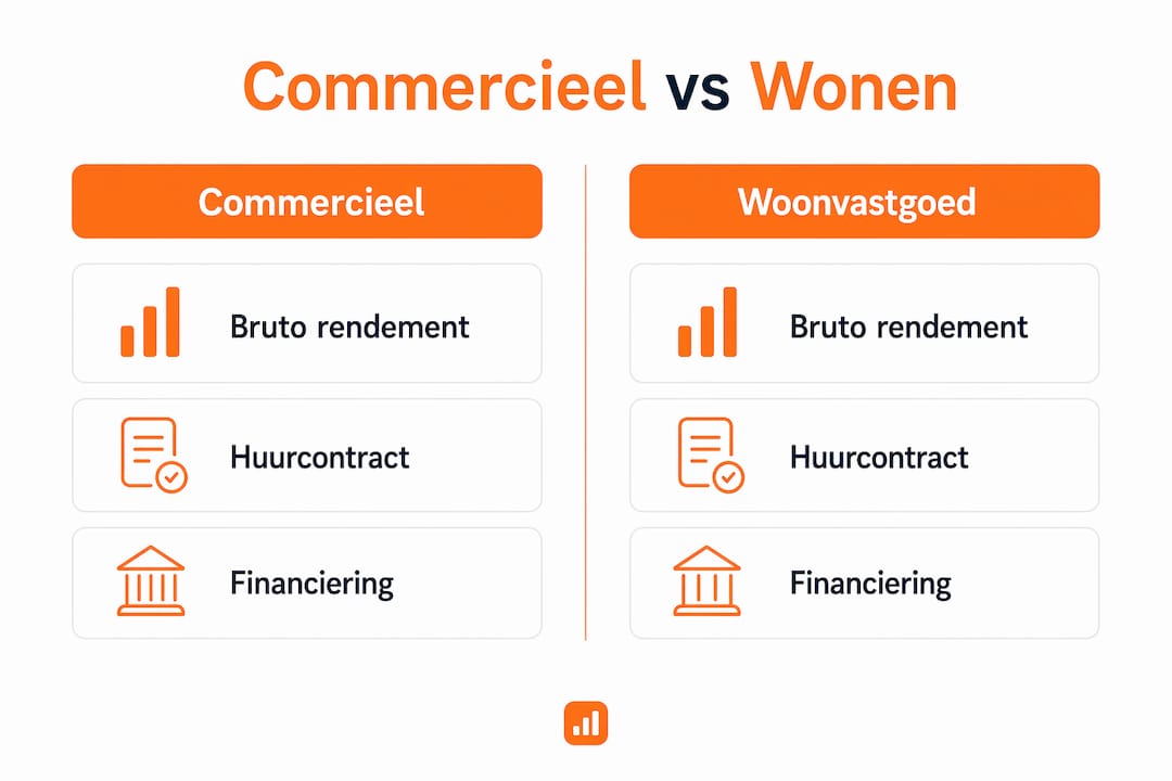 Infographic: de verschillen tussen commercieel en woonvastgoed op een rij