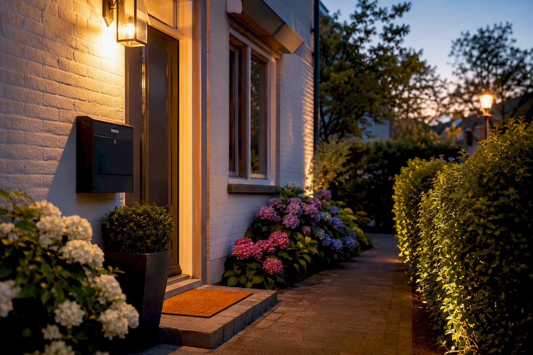De entree van deze huurwoning is heerlijk licht en netjes verzorgd.