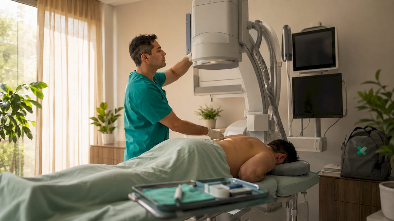 Fluoroscopy guided radiofrequency ablation procedure