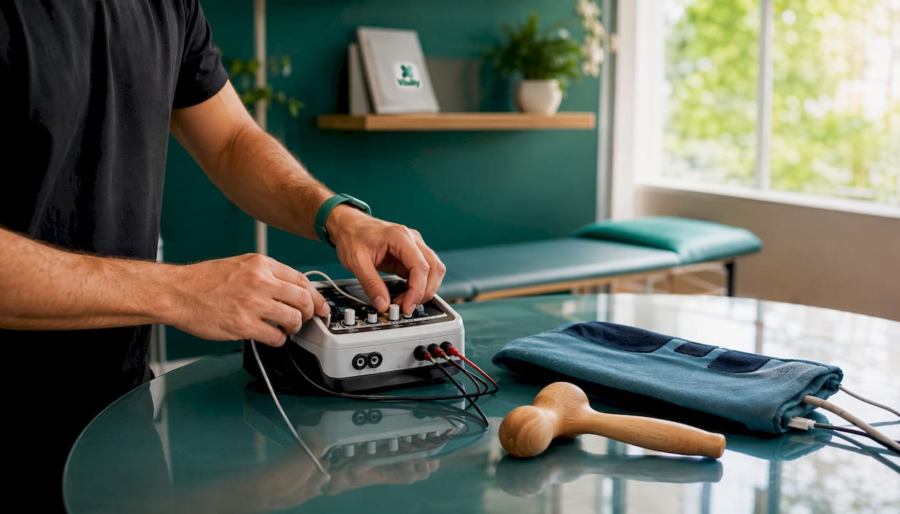 Hands adjusting electrical stimulation device