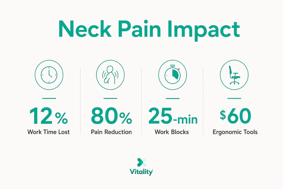Infographic showing neck pain impact statistics