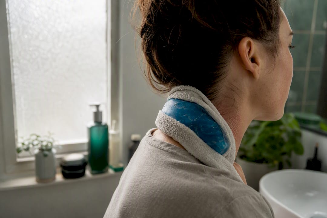 Cold pack applied to neck side
