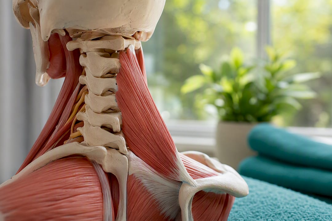 Neck muscle anatomy close-up
