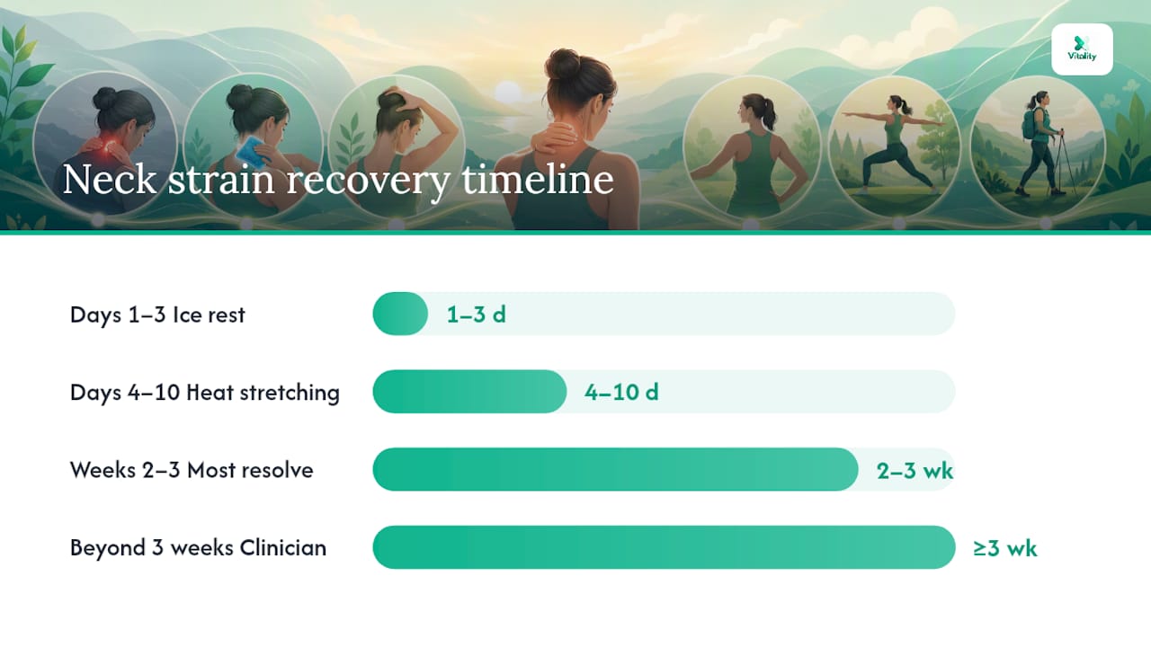 Neck strain recovery timeline and treatment overview
