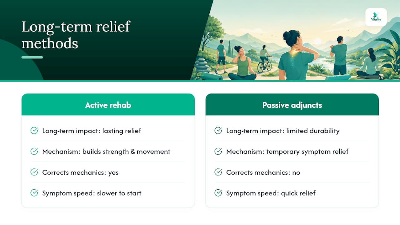 Diagram comparing arthritis neck pain relief methods