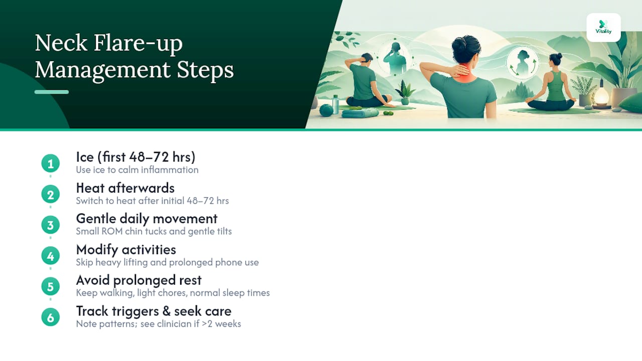 Neck arthritis flare-up care steps