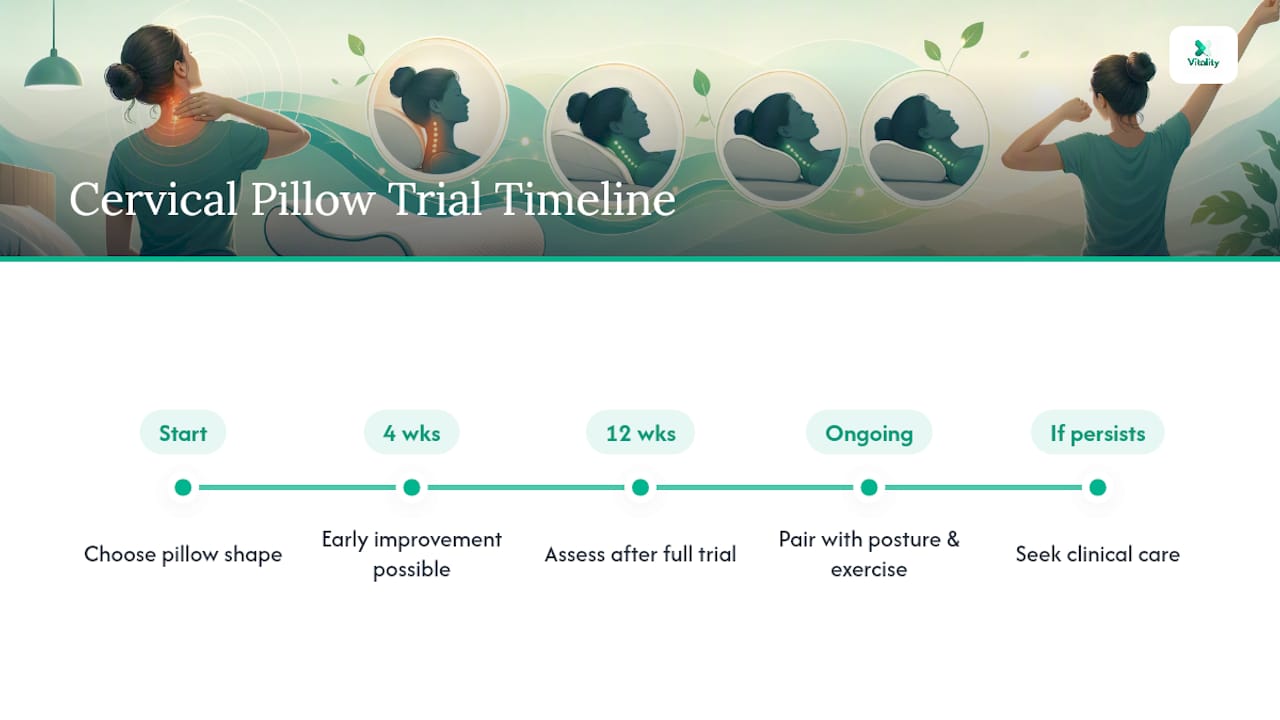 Four-to-twelve-week cervical pillow trial timeline