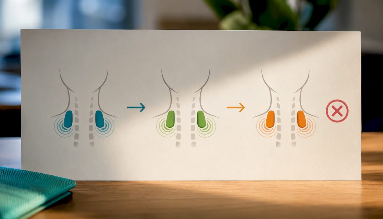 Illustrated progression for safe neck therapy intensity