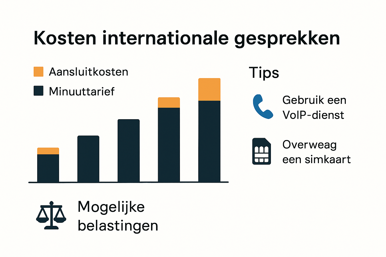Infographic comparing international call costs and providers