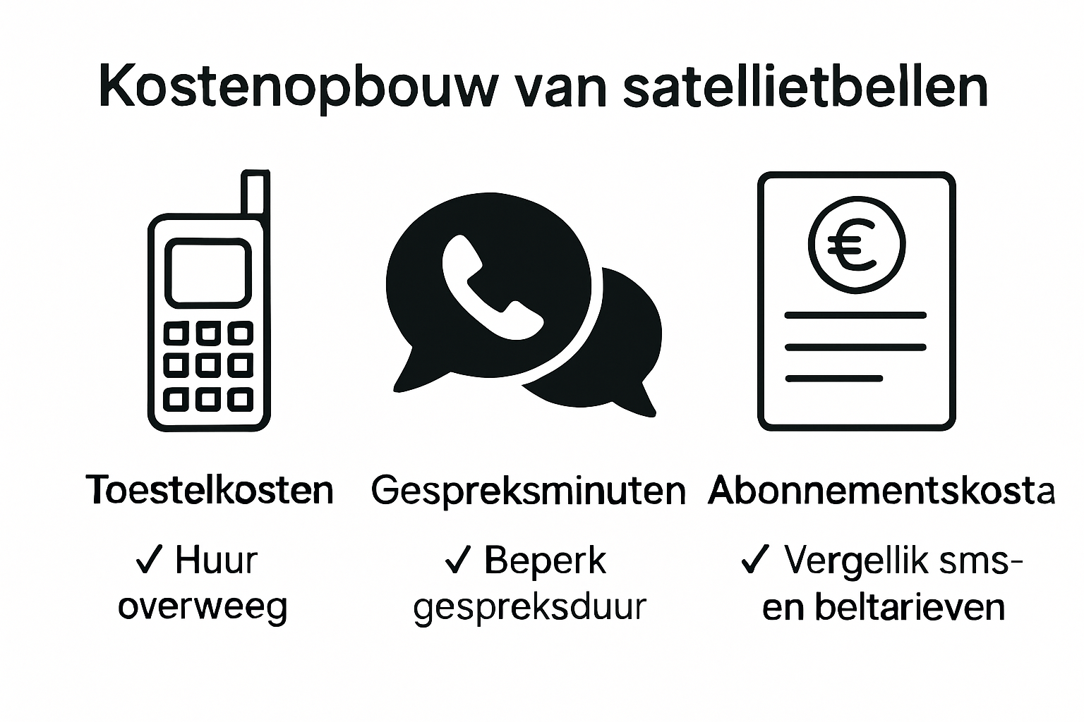 Infographic met kosten satellietbellen en bespaartips