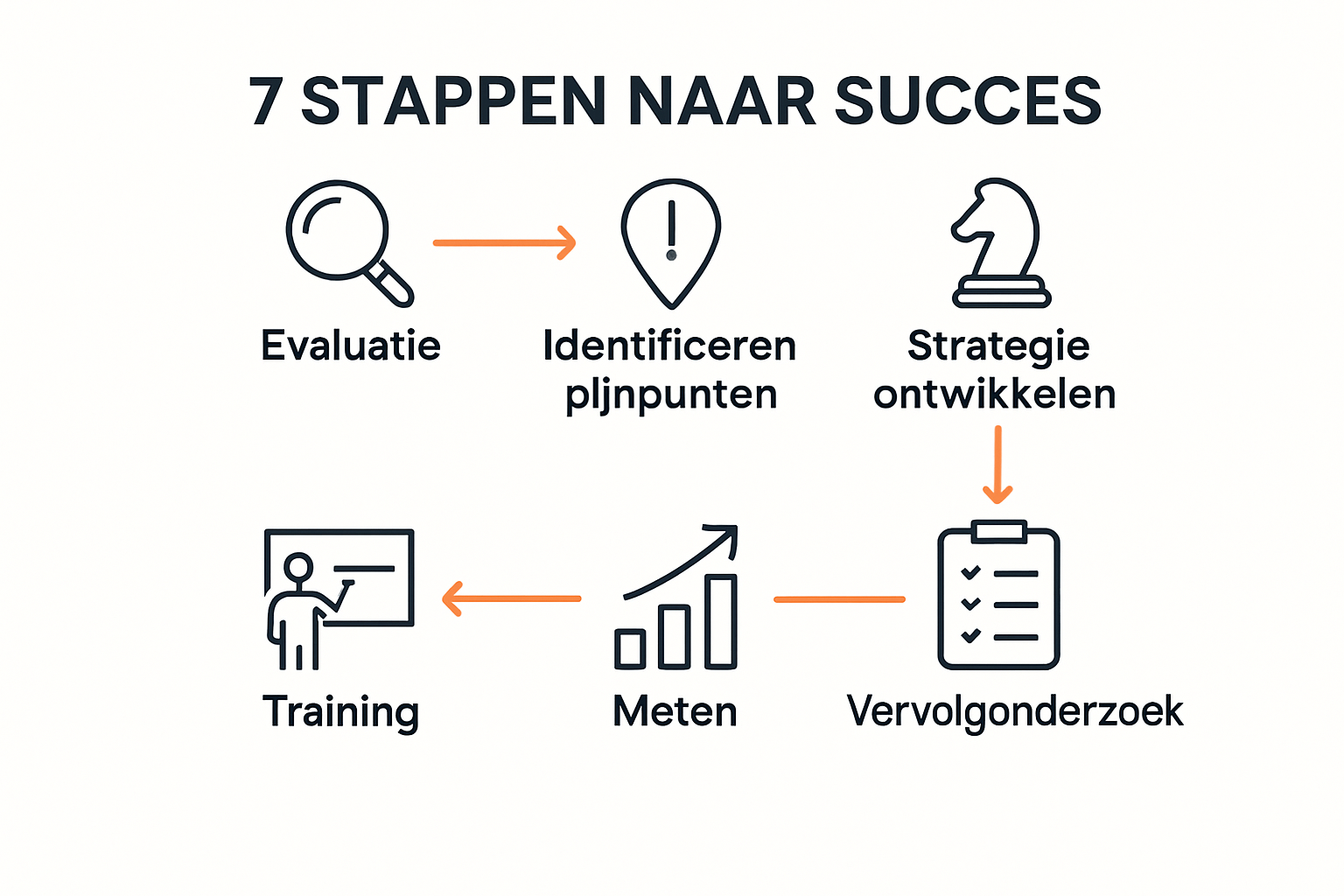 Infographic: 7 stappen verbeteren klanttevredenheid overzicht