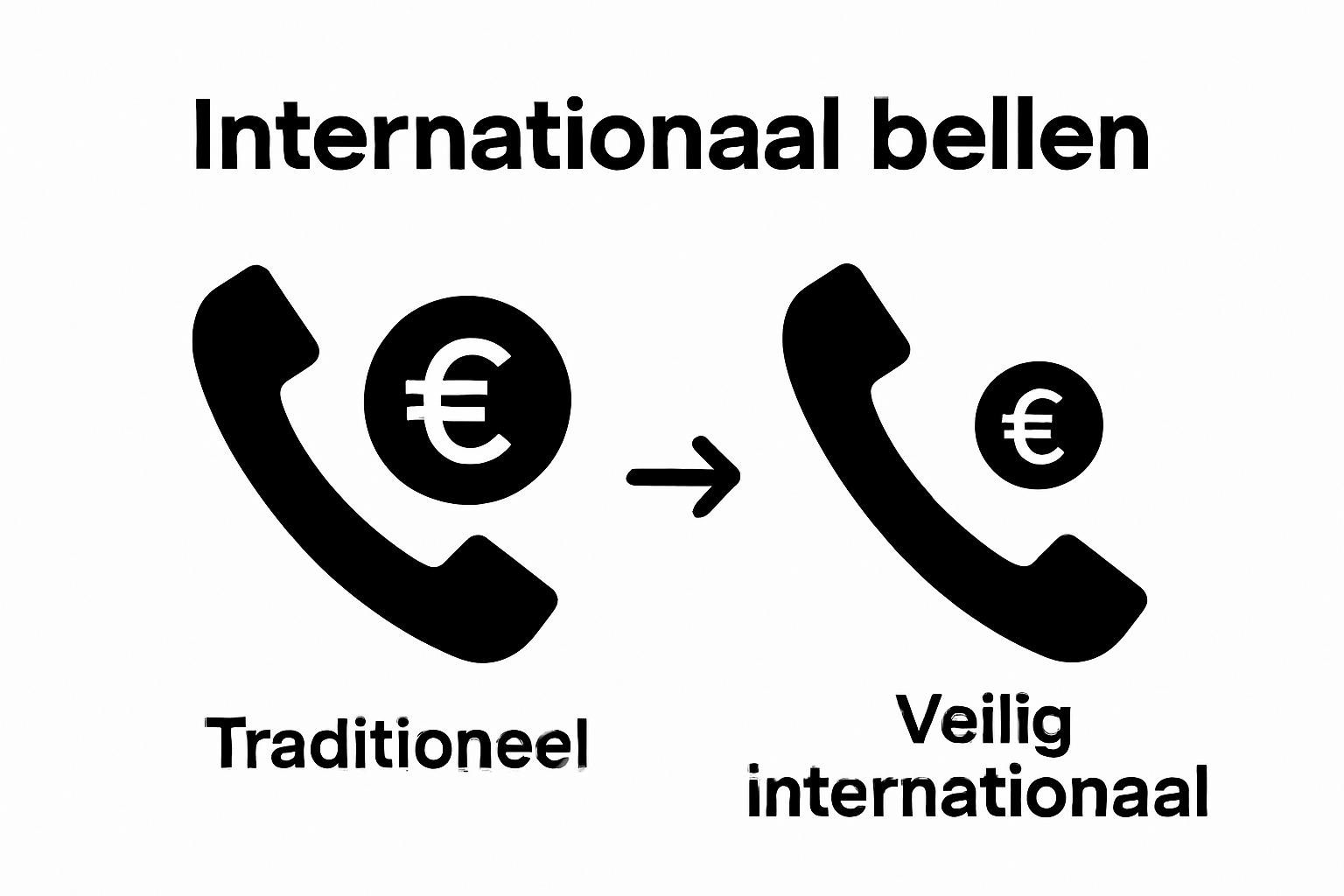 Vergelijking van internationale belkosten traditioneel versus veilig bellen
