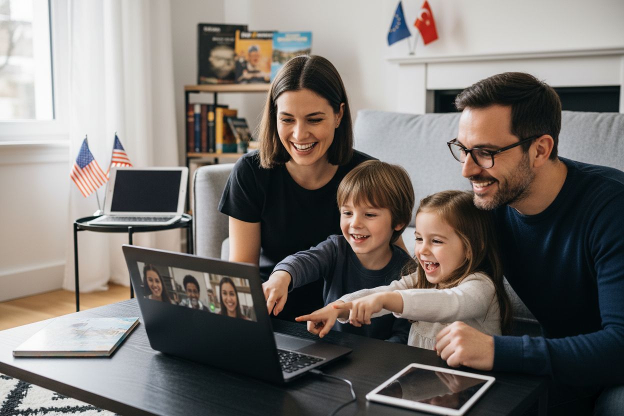 gezin video call internationaal