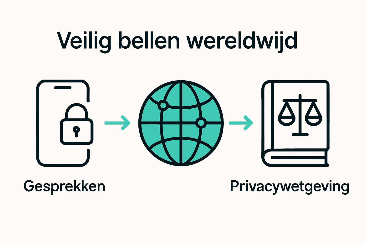 Infographic over beveiligingstechnologie, internationale lijnen en regelgeving.