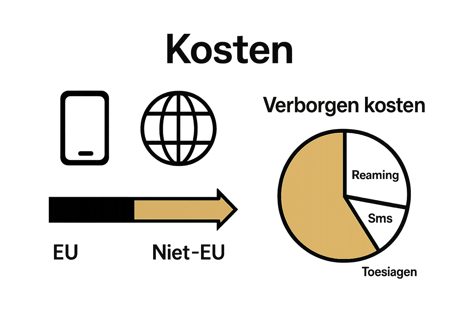 Infographic internationale belkosten: EU vs niet-EU scenario’s