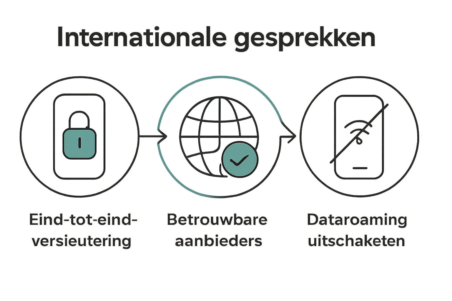 Infographic showing three international call privacy tips