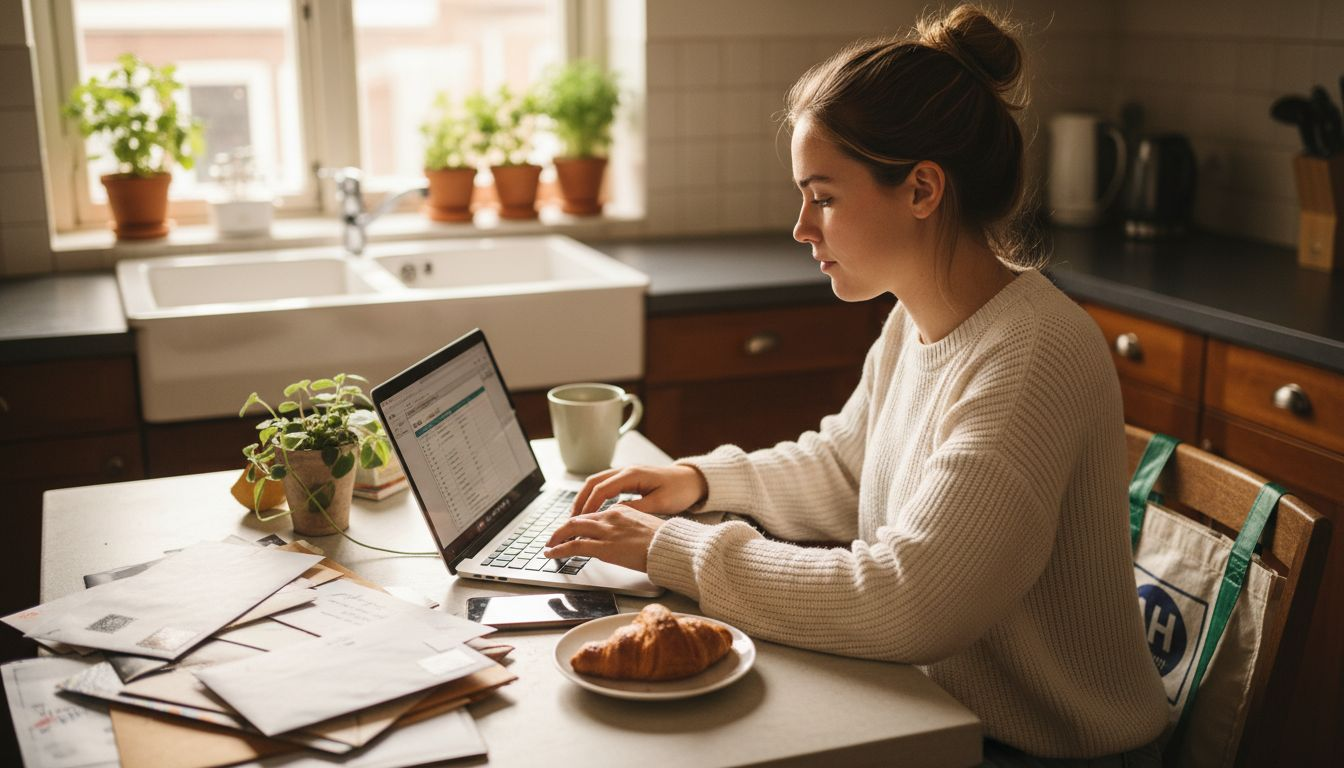 Vrouw stelt lokaal telefoonnummer in op haar laptop