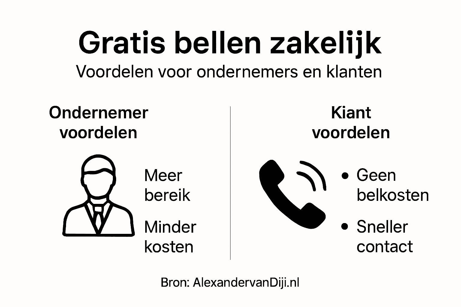 Infographic: de voordelen van gratis zakelijk bellen op een rij