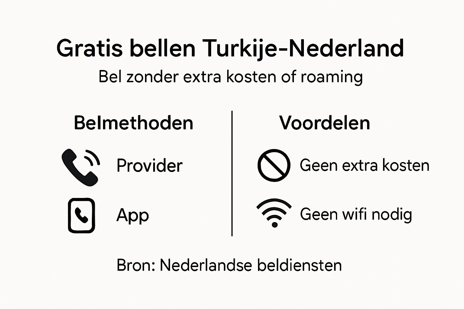 Infographic: hoe kun je gratis bellen tussen Nederland en Turkije? Een handig overzicht!